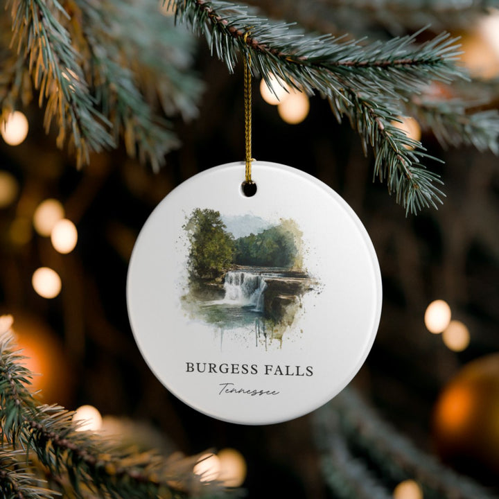 Burgess Falls Tennessee USA Ornament: Unique Burgess Falls Souvenir, Burgess Falls Tennessee Xmas Decor, and Authentic Burgess Falls Gift