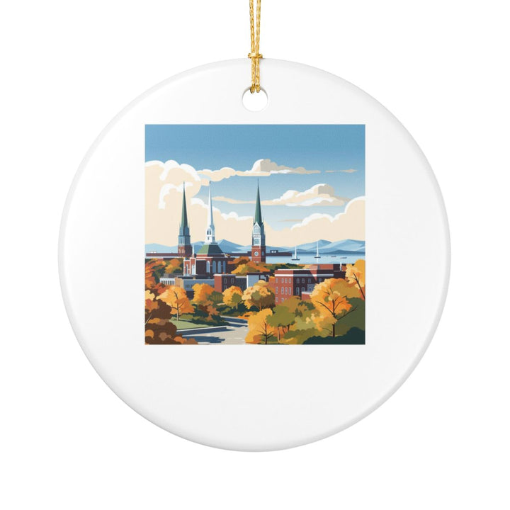 Burlington VT Vermont Ornament: Unique Burlington Souvenir, Burlington Vermont Xmas Decor, and Authentic Burlington Gift