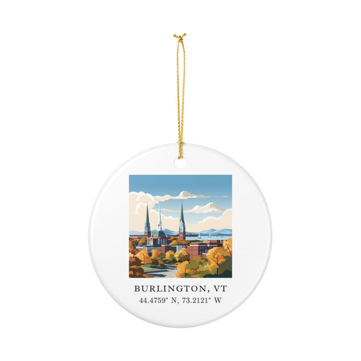 Burlington VT Vermont Ornament: Unique Burlington Souvenir, Burlington Vermont Xmas Decor, and Authentic Burlington Gift