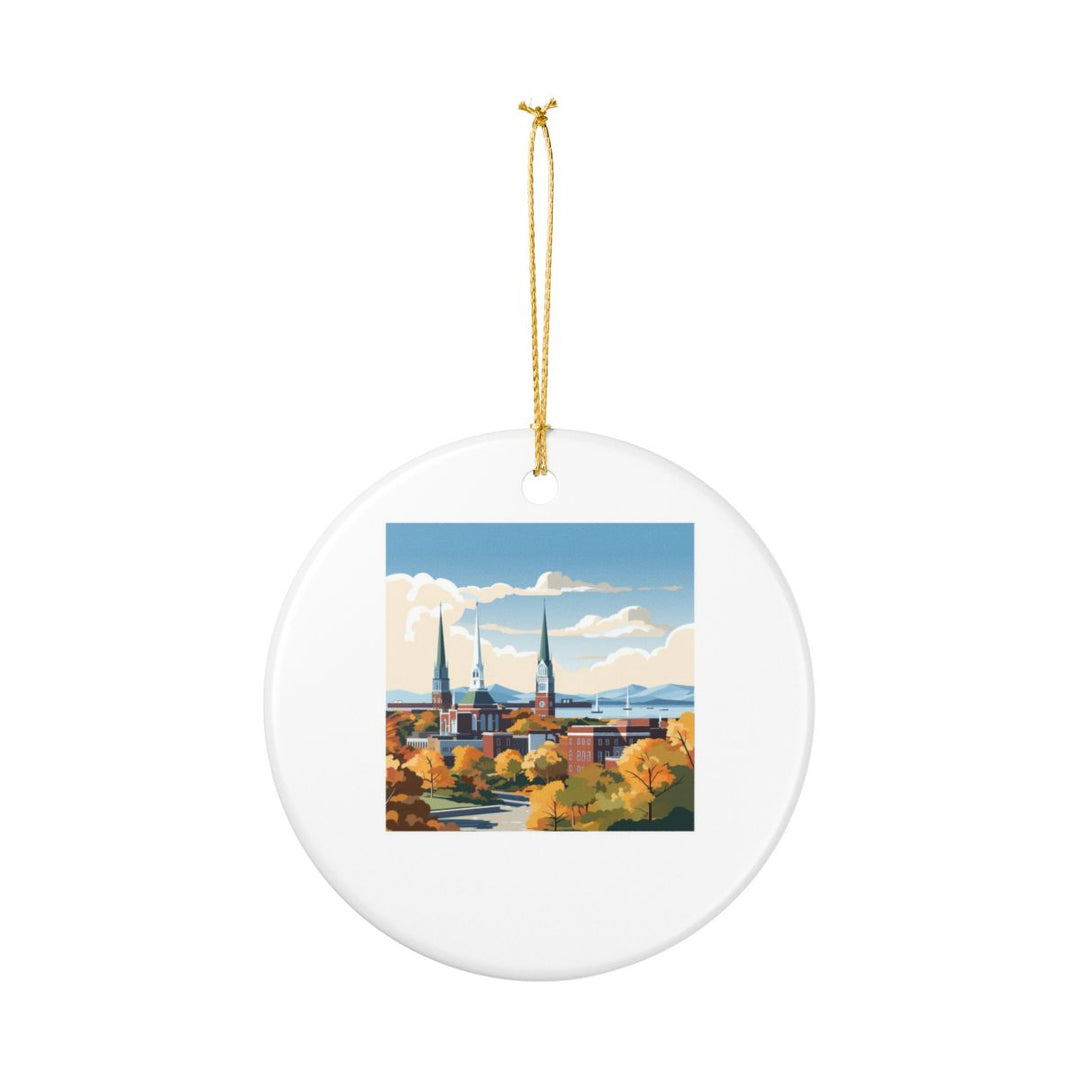 Burlington VT Vermont Ornament: Unique Burlington Souvenir, Burlington Vermont Xmas Decor, and Authentic Burlington Gift