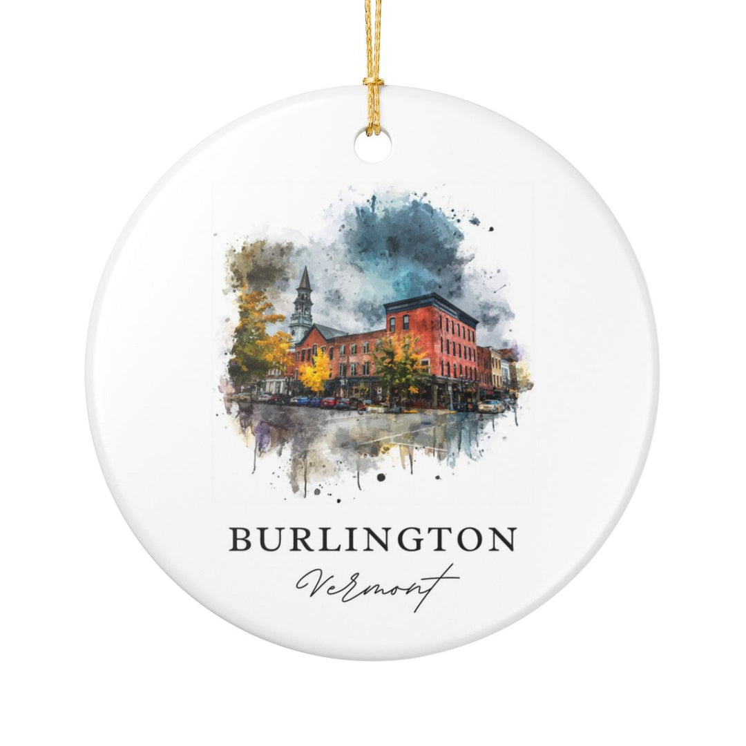 Burlington Vermont Ornament: Unique Burlington Souvenir, Burlington Vermont Xmas Decor, and Authentic Burlington Gift