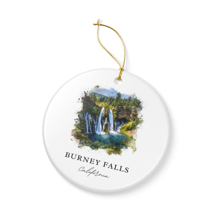 Burney Falls California USA Ornament: Unique Burney Falls Souvenir, Burney Falls California Xmas Decor, and Authentic Burney Falls Gift