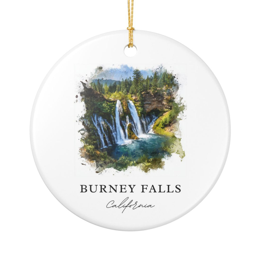 Burney Falls California USA Ornament: Unique Burney Falls Souvenir, Burney Falls California Xmas Decor, and Authentic Burney Falls Gift