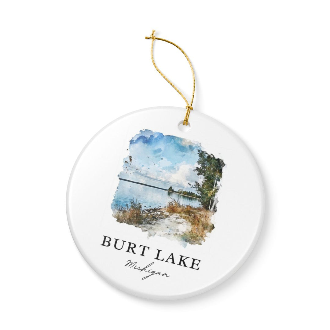 Burt Lake Michigan Ornament: Unique Burt Lake Michigan Souvenir, Burt Lake Michigan Xmas Decor, and Authentic Burt Lake Michigan Gift