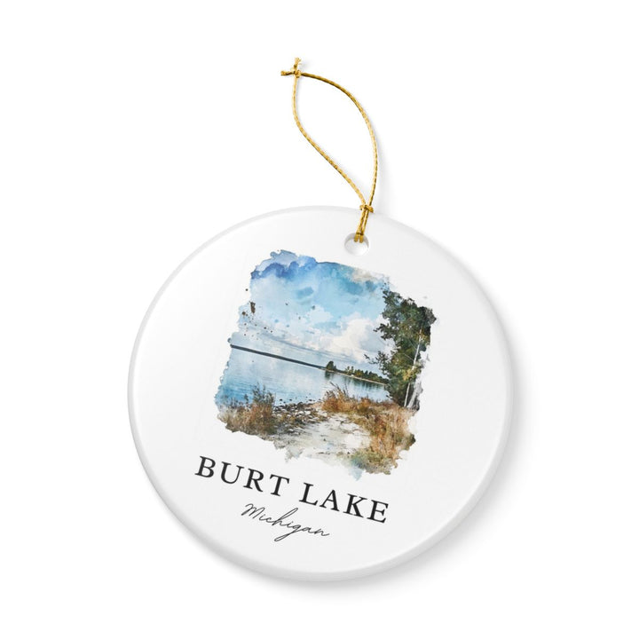 Burt Lake Michigan Ornament: Unique Burt Lake Michigan Souvenir, Burt Lake Michigan Xmas Decor, and Authentic Burt Lake Michigan Gift