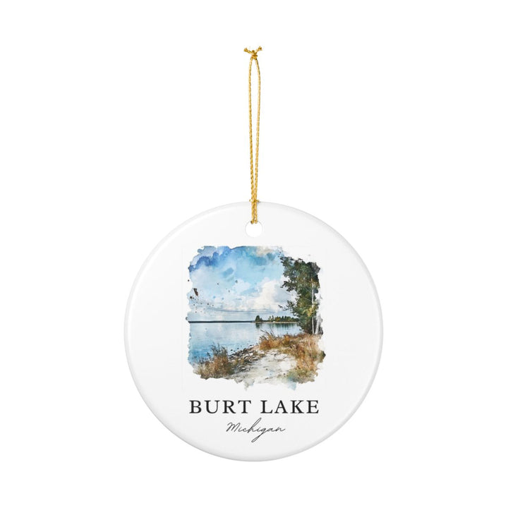 Burt Lake Michigan Ornament: Unique Burt Lake Michigan Souvenir, Burt Lake Michigan Xmas Decor, and Authentic Burt Lake Michigan Gift