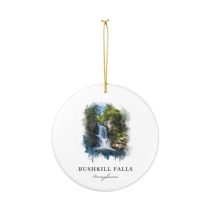 Bushkill Falls Pennsylvania USA Ornament: Unique Bushkill Falls Souvenir, Bushkill Falls Pennsylvania Xmas Decor, and Authentic Bushkill Falls Gift