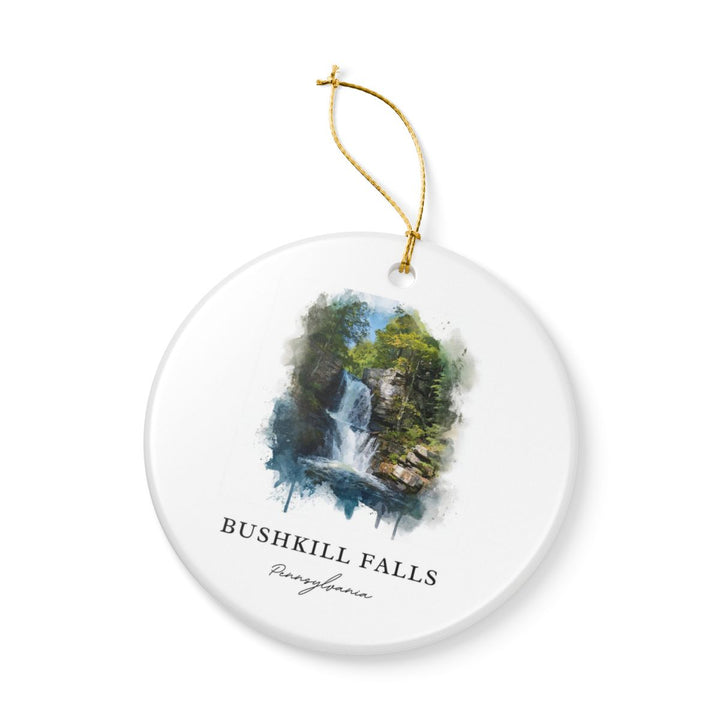 Bushkill Falls Pennsylvania USA Ornament: Unique Bushkill Falls Souvenir, Bushkill Falls Pennsylvania Xmas Decor, and Authentic Bushkill Falls Gift