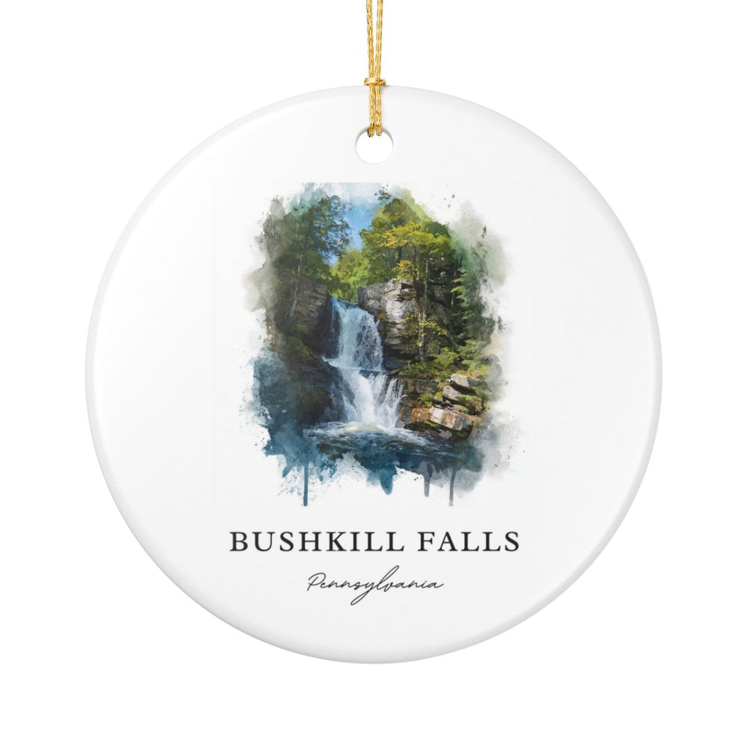 Bushkill Falls Pennsylvania USA Ornament: Unique Bushkill Falls Souvenir, Bushkill Falls Pennsylvania Xmas Decor, and Authentic Bushkill Falls Gift