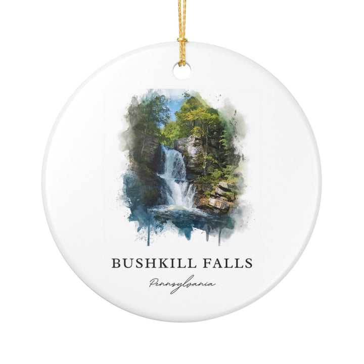 Bushkill Falls Pennsylvania USA Ornament: Unique Bushkill Falls Souvenir, Bushkill Falls Pennsylvania Xmas Decor, and Authentic Bushkill Falls Gift