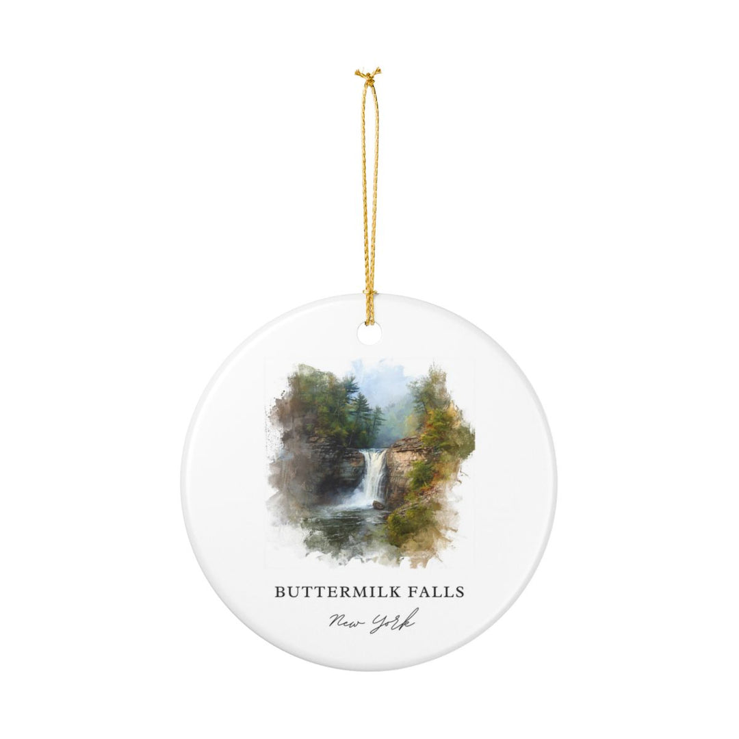 Buttermilk Falls New York Ornament: Unique Buttermilk Falls Souvenir, Buttermilk Falls New York Xmas Decor, and Authentic Buttermilk Falls Gift