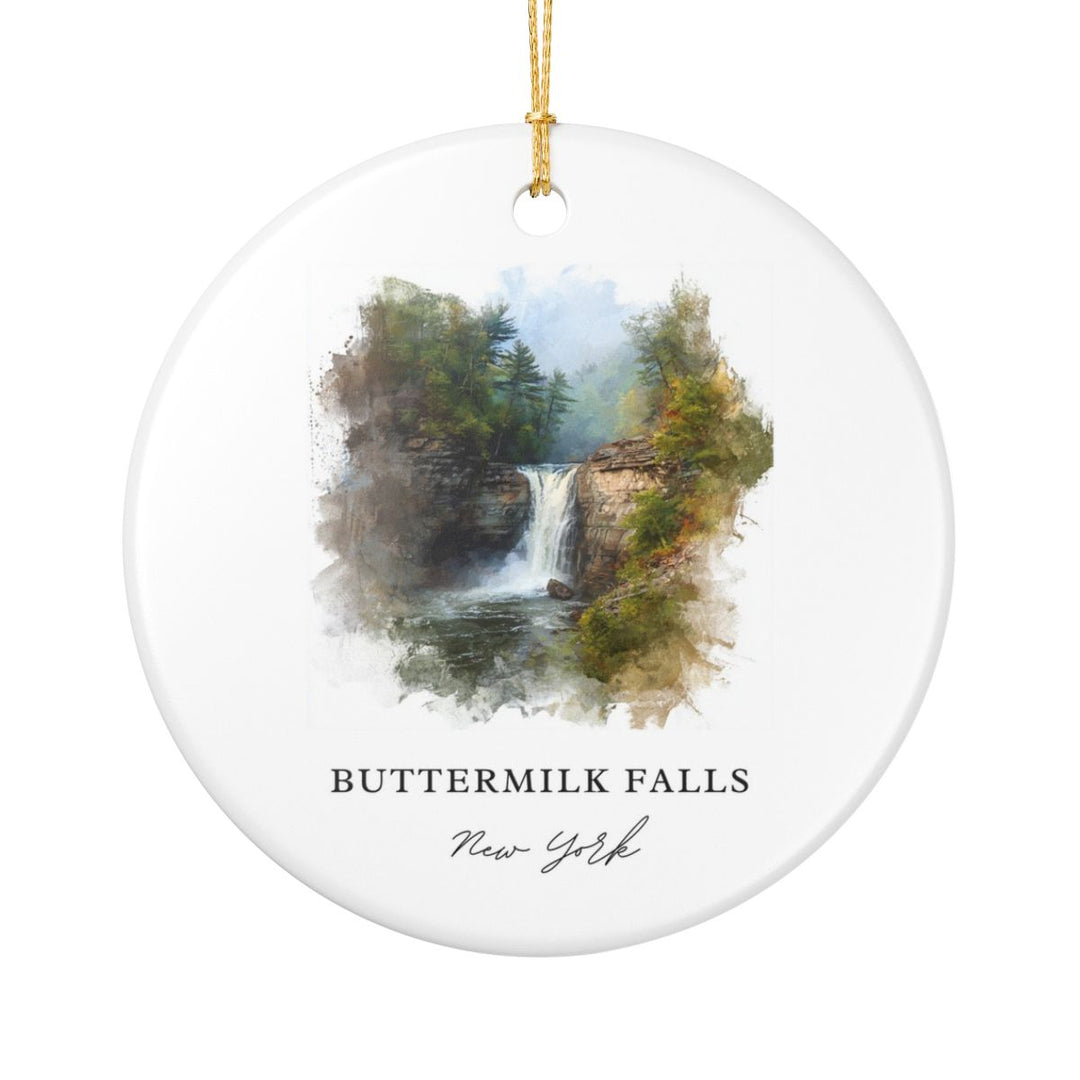 Buttermilk Falls New York Ornament: Unique Buttermilk Falls Souvenir, Buttermilk Falls New York Xmas Decor, and Authentic Buttermilk Falls Gift