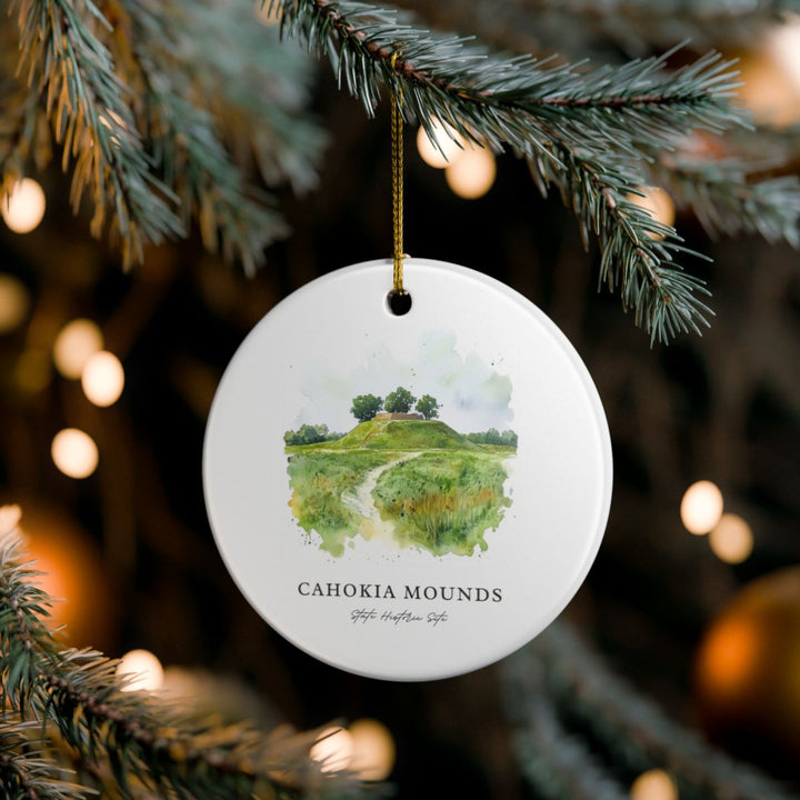 Cahokia Mounds Ornament: Unique Cahokia Mounds Souvenir, Cahokia Mounds Xmas Decor, and Authentic Cahokia Mounds Gift