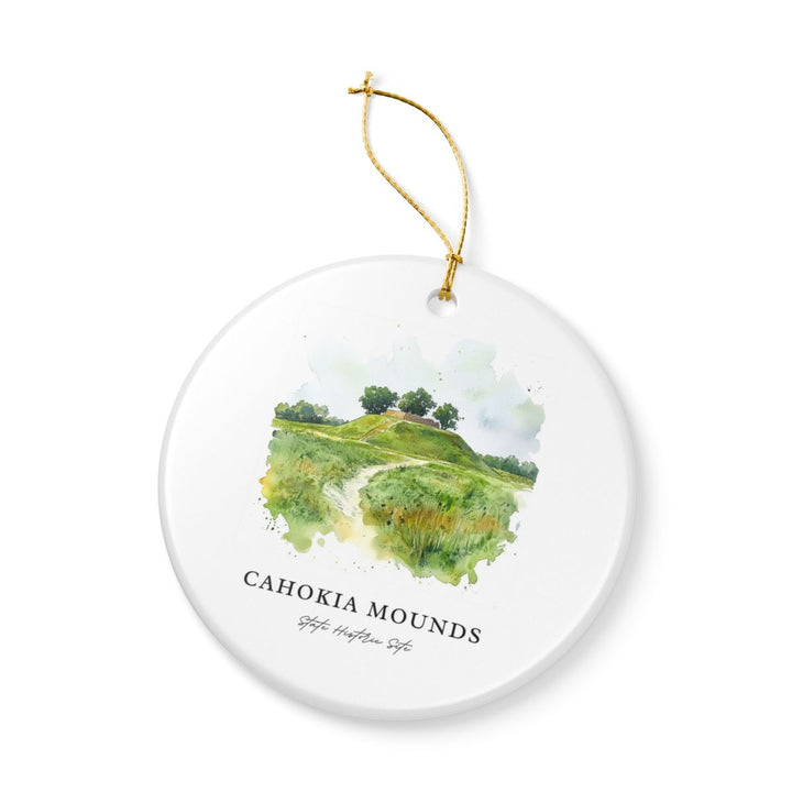 Cahokia Mounds Ornament: Unique Cahokia Mounds Souvenir, Cahokia Mounds Xmas Decor, and Authentic Cahokia Mounds Gift