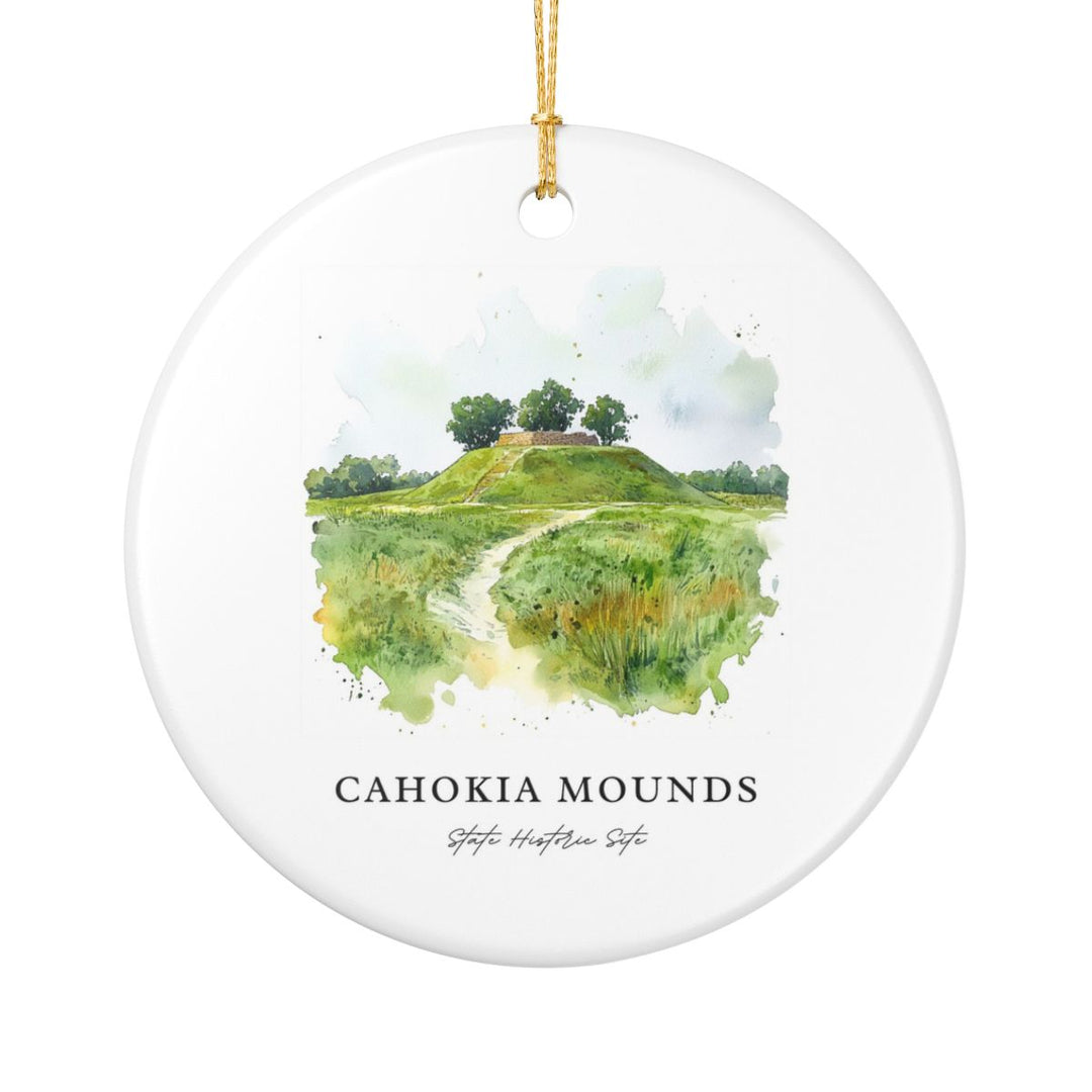 Cahokia Mounds Ornament: Unique Cahokia Mounds Souvenir, Cahokia Mounds Xmas Decor, and Authentic Cahokia Mounds Gift
