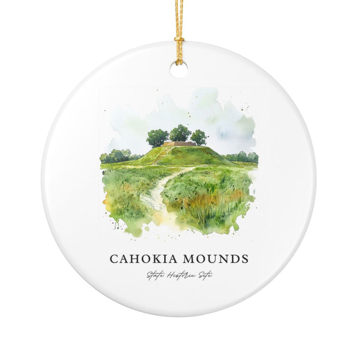 Cahokia Mounds Ornament: Unique Cahokia Mounds Souvenir, Cahokia Mounds Xmas Decor, and Authentic Cahokia Mounds Gift
