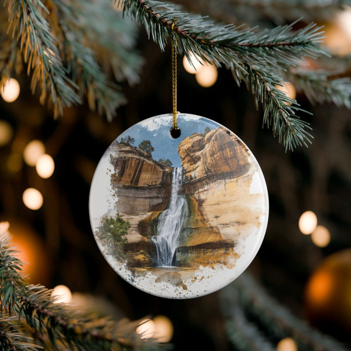 Calf Creek Falls Utah USA Ornament: Unique Calf Creek Falls Souvenir, Calf Creek Falls Utah Xmas Decor, and Authentic Calf Creek Falls Gift
