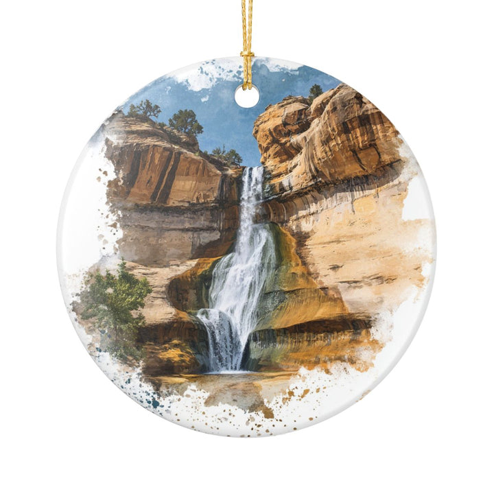 Calf Creek Falls Utah USA Ornament: Unique Calf Creek Falls Souvenir, Calf Creek Falls Utah Xmas Decor, and Authentic Calf Creek Falls Gift