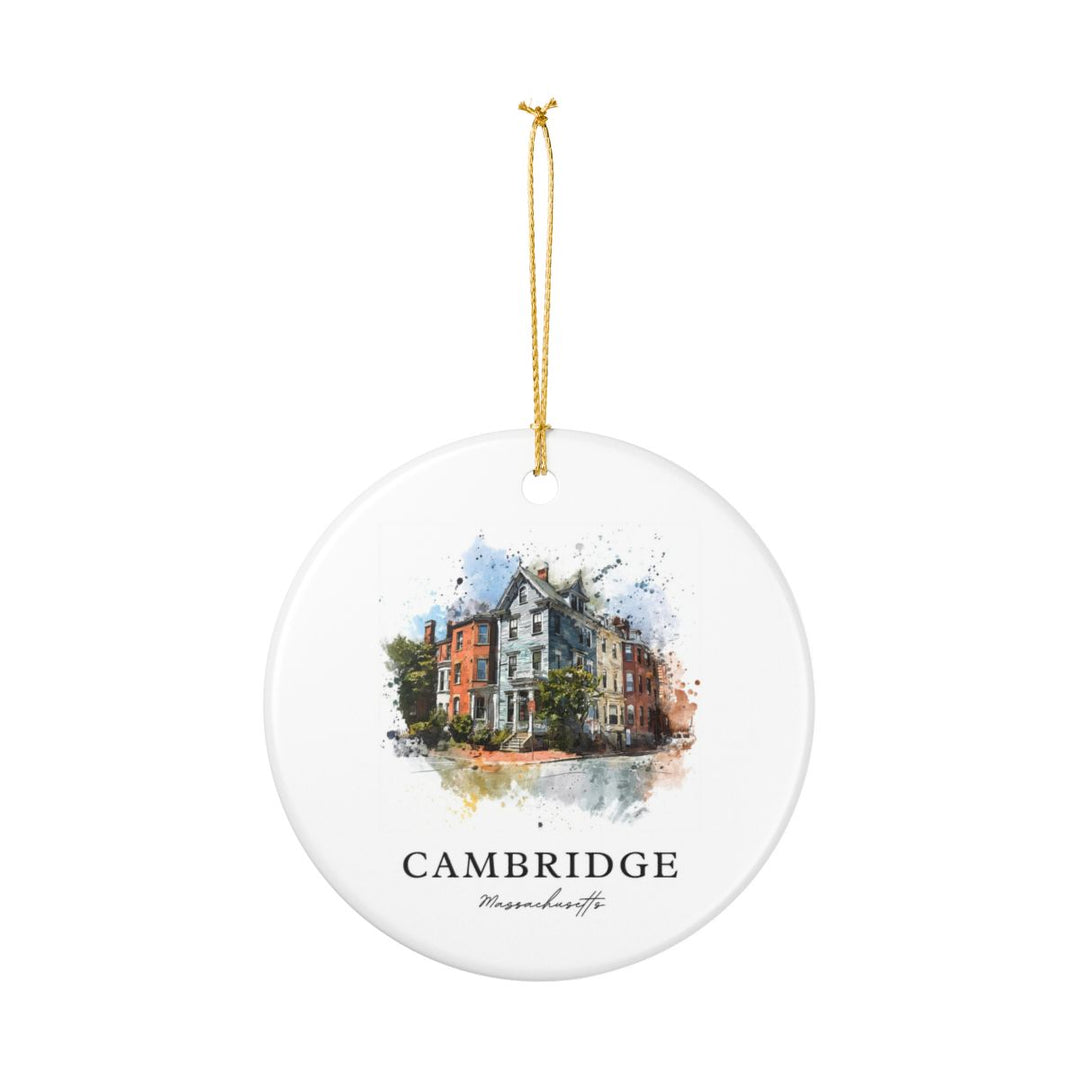 Cambridge MA Ornament: Unique Cambridge Souvenir, Cambridge Massachusetts Xmas Decor, and Authentic Cambridge Gift