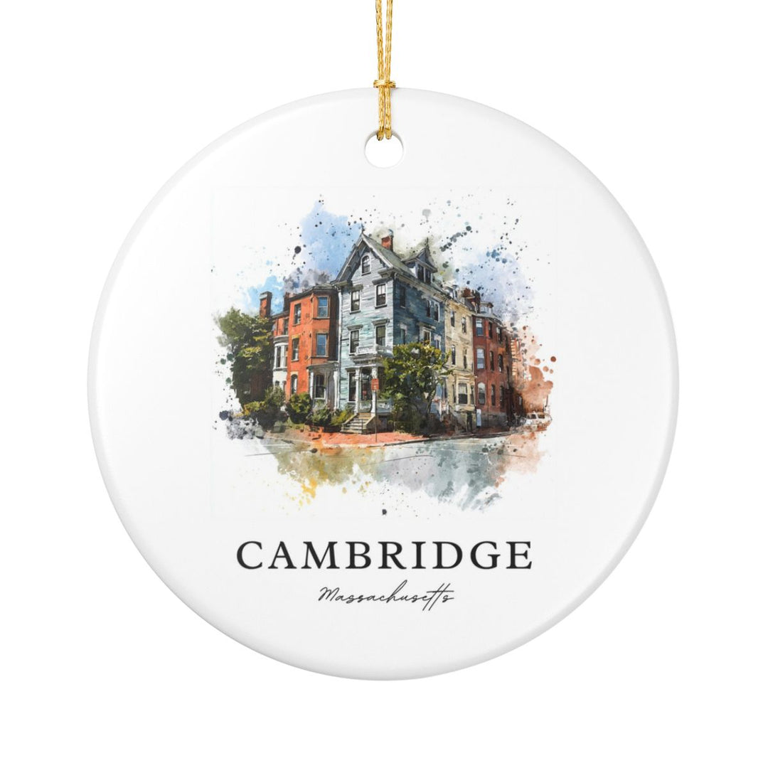 Cambridge MA Ornament: Unique Cambridge Souvenir, Cambridge Massachusetts Xmas Decor, and Authentic Cambridge Gift