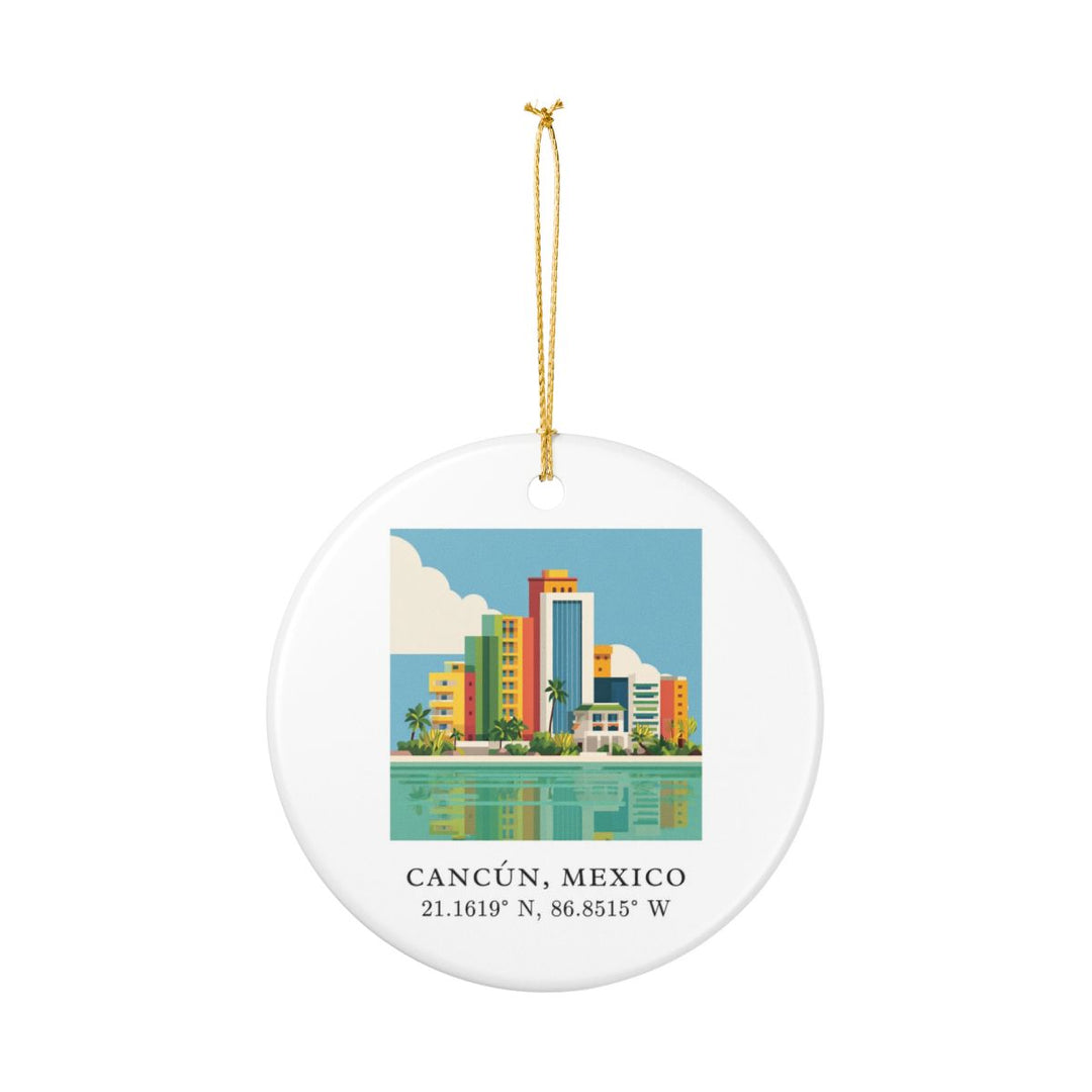 Cancun Mexico Ornament: Unique Cancun Souvenir, Cancun Mexico Xmas Decor, and Authentic Cancun Gift