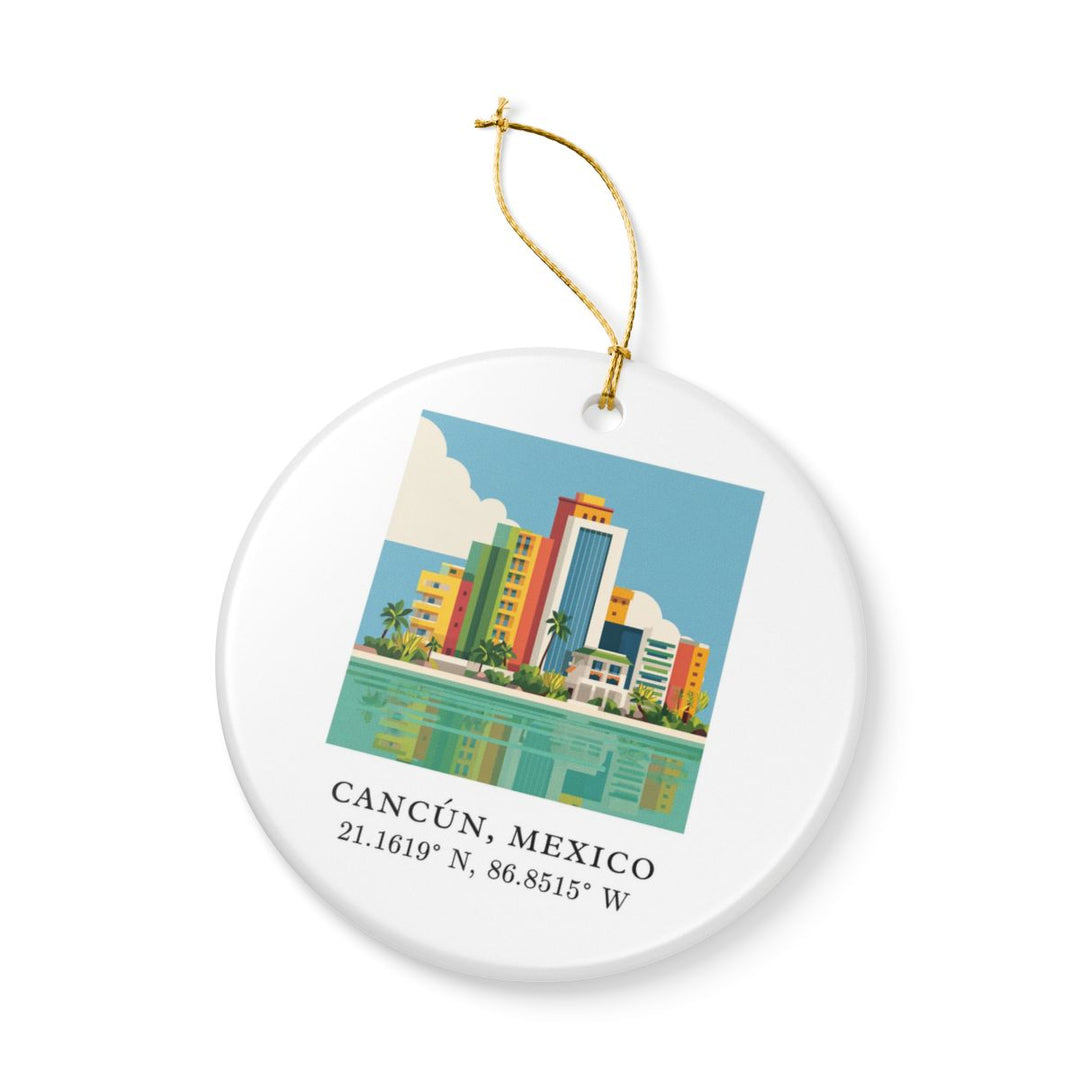 Cancun Mexico Ornament: Unique Cancun Souvenir, Cancun Mexico Xmas Decor, and Authentic Cancun Gift