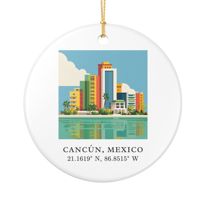 Cancun Mexico Ornament: Unique Cancun Souvenir, Cancun Mexico Xmas Decor, and Authentic Cancun Gift