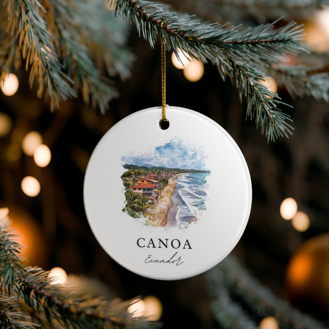 Canoa Ecuador Ornament: Unique Canoa Ecuador Souvenir, Canoa Ecuador Xmas Decor, and Authentic Canoa Ecuador Gift