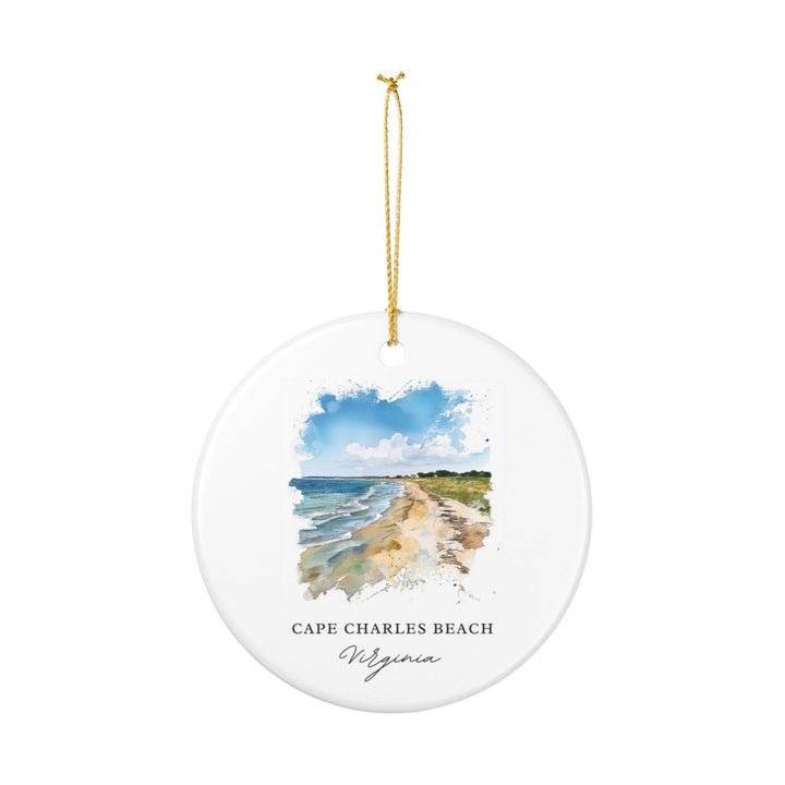Cape Charles Beach Virginia Ornament: Unique Cape Charles Beach Souvenir, Cape Charles Beach Virginia Xmas Decor, and Authentic Cape Charles Beach Gift