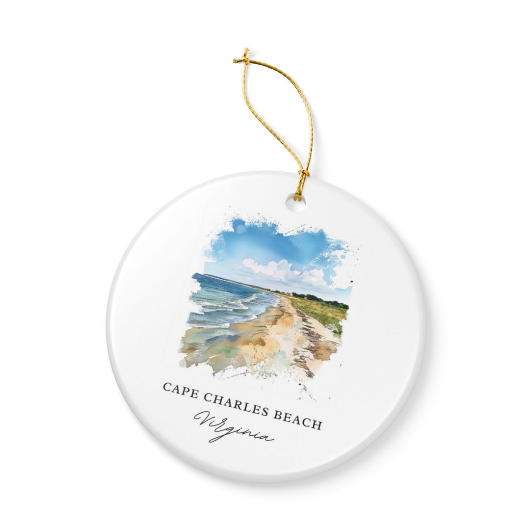Cape Charles Beach Virginia Ornament: Unique Cape Charles Beach Souvenir, Cape Charles Beach Virginia Xmas Decor, and Authentic Cape Charles Beach Gift
