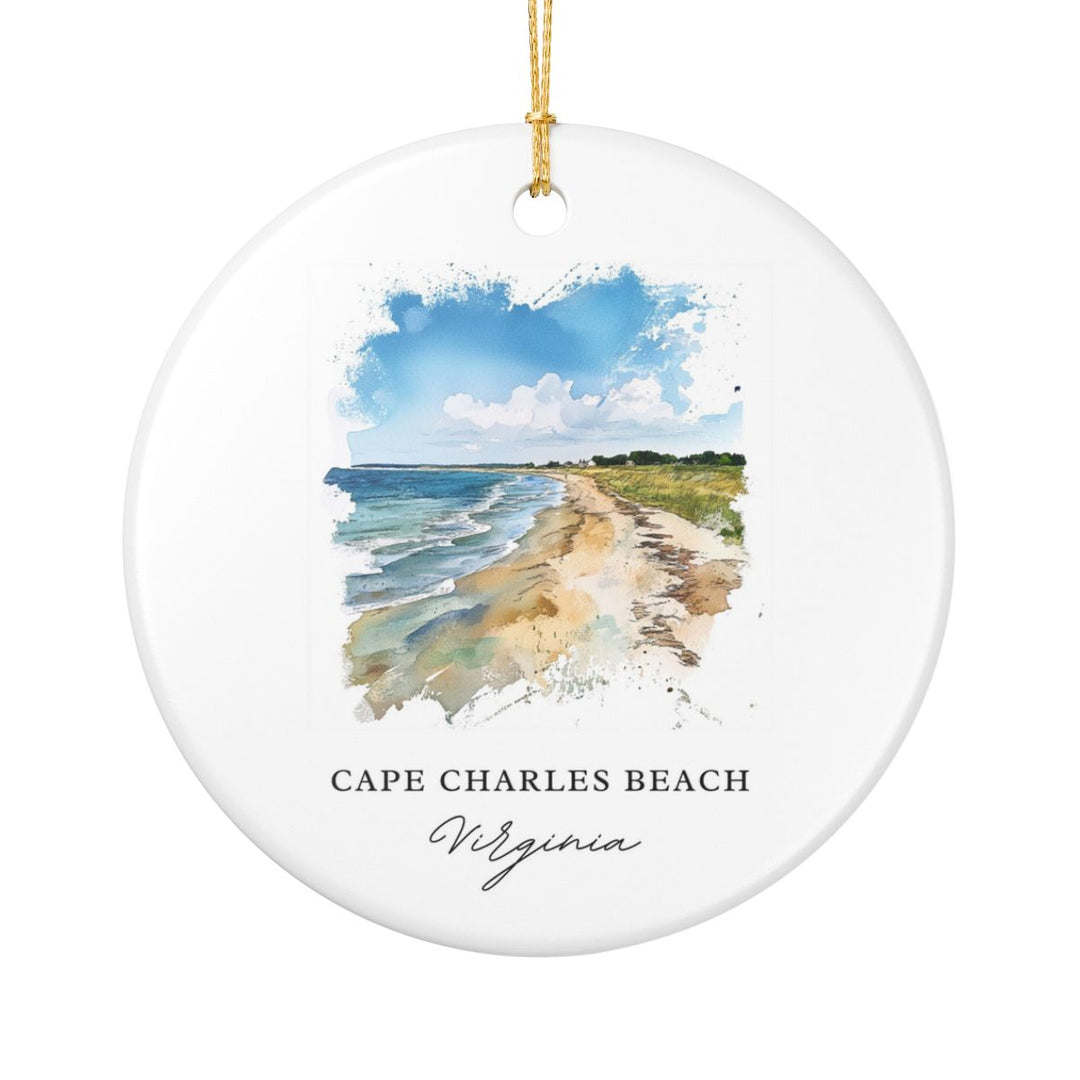 Cape Charles Beach Virginia Ornament: Unique Cape Charles Beach Souvenir, Cape Charles Beach Virginia Xmas Decor, and Authentic Cape Charles Beach Gift