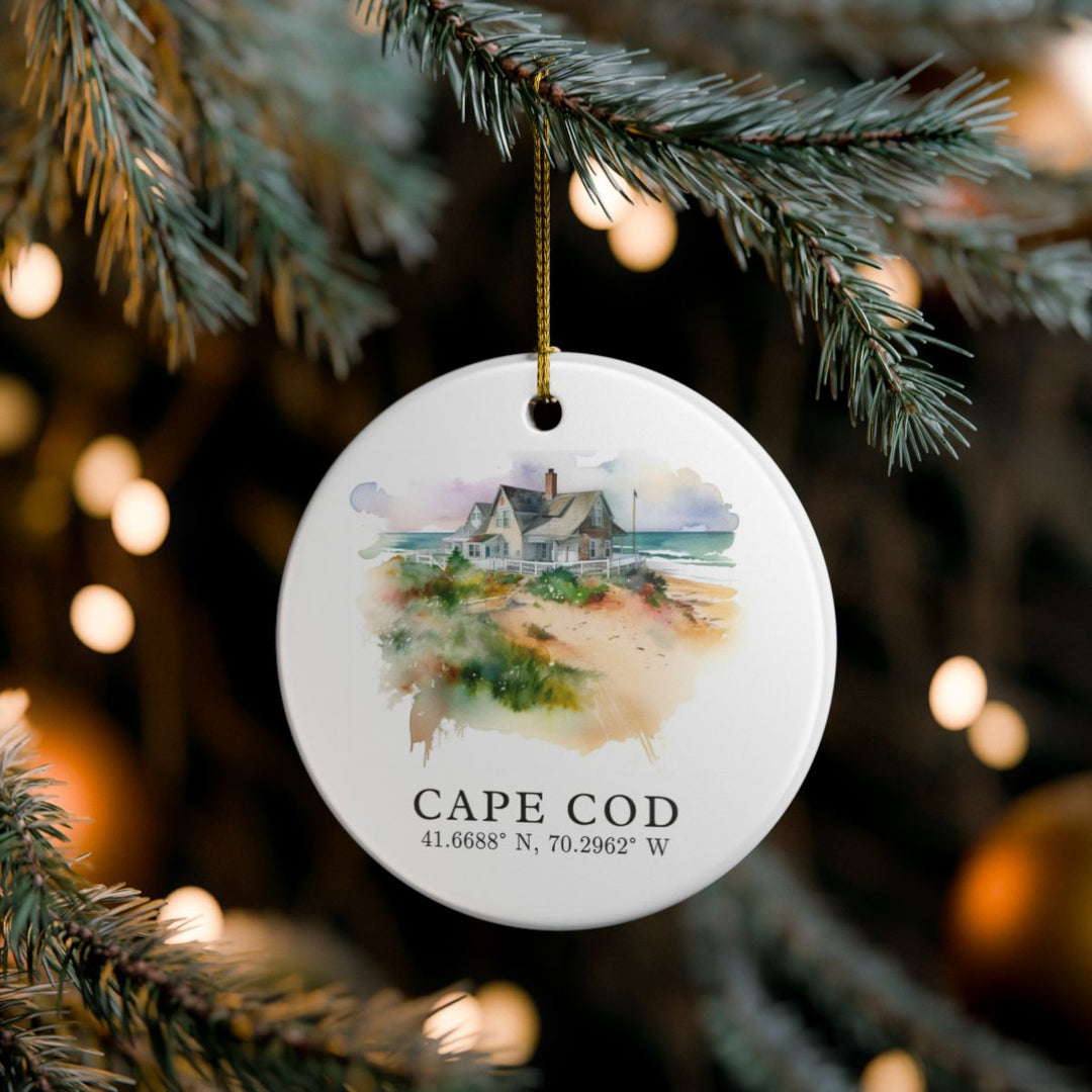 Cape Cod MA USA Ornament: Unique Cape Cod Souvenir, Cape Cod Massachusetts Xmas Decor, and Authentic Cape Cod Gift