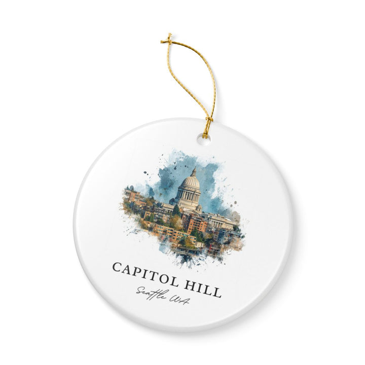Capitol Hill Seattle WA Ornament: Unique Capitol Hill Seattle Souvenir, Capitol Hill Seattle Washington Xmas Decor, and Authentic Capitol Hill Seattle Gift