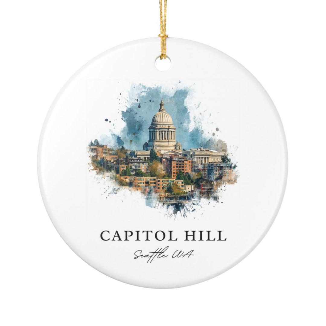 Capitol Hill Seattle WA Ornament: Unique Capitol Hill Seattle Souvenir, Capitol Hill Seattle Washington Xmas Decor, and Authentic Capitol Hill Seattle Gift