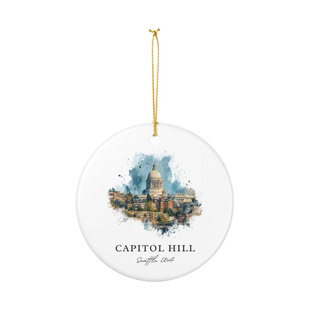 Capitol Hill Seattle WA Ornament: Unique Capitol Hill Seattle Souvenir, Capitol Hill Seattle Washington Xmas Decor, and Authentic Capitol Hill Seattle Gift