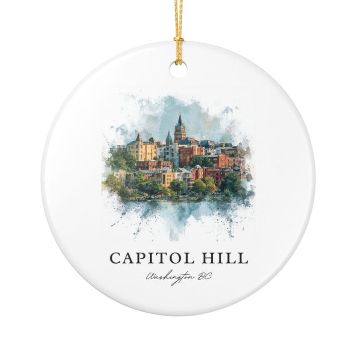 Capitol Hill Washington DC Ornament: Unique Capitol Hill Washington Souvenir, Capitol Hill Washington District of Columbia Xmas Decor, and Authentic Capitol Hill Washington Gift
