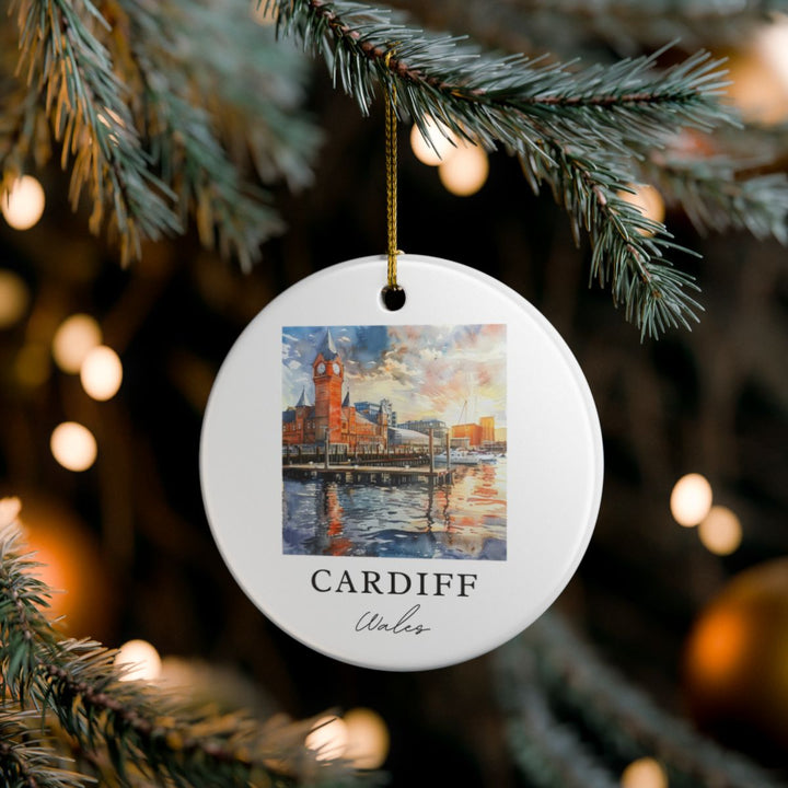Cardiff Wales Ornament: Unique Cardiff Souvenir, Cardiff Wales Xmas Decor, and Authentic Cardiff Gift