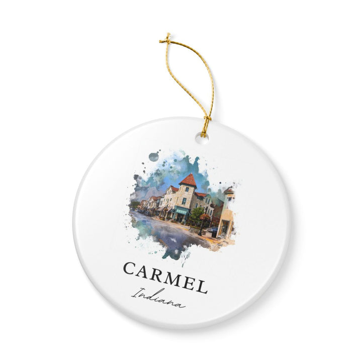 Carmel Indiana Ornament: Unique Carmel Indiana Souvenir, Carmel Indiana Xmas Decor, and Authentic Carmel Indiana Gift