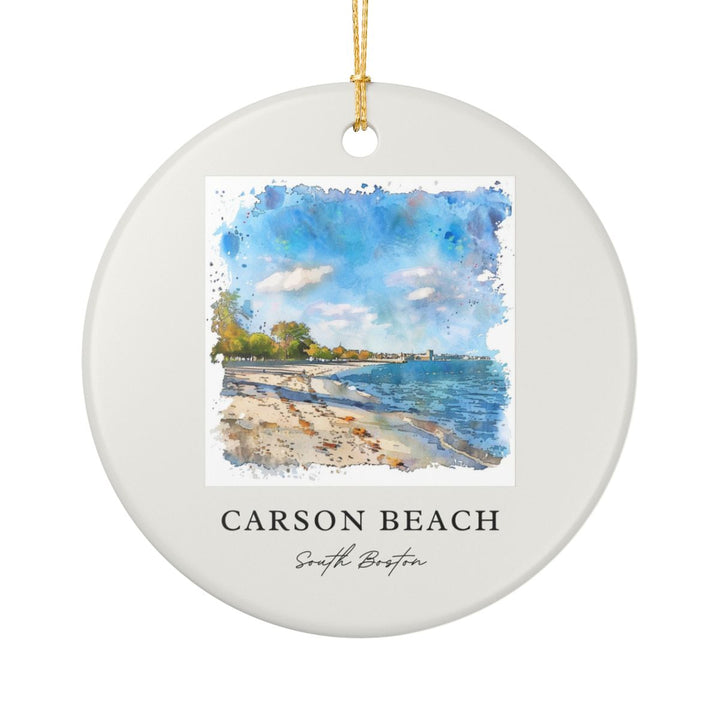 Carson Beach Boston Ornament: Unique Carson Beach Boston Souvenir, Carson Beach Boston Xmas Decor, and Authentic Carson Beach Boston Gift