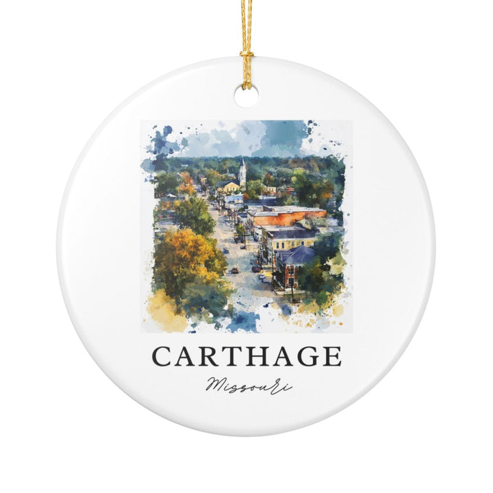 Carthage Missouri USA Ornament: Unique Carthage Souvenir, Carthage Missouri Xmas Decor, and Authentic Carthage Gift