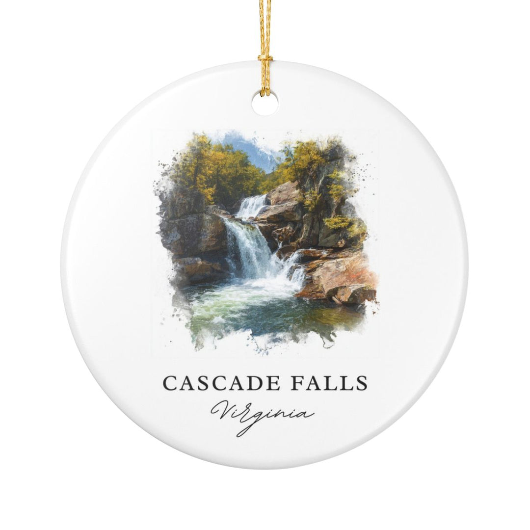 Cascade Falls Virginia USA Ornament: Unique Cascade Falls Souvenir, Cascade Falls Virginia Xmas Decor, and Authentic Cascade Falls Gift