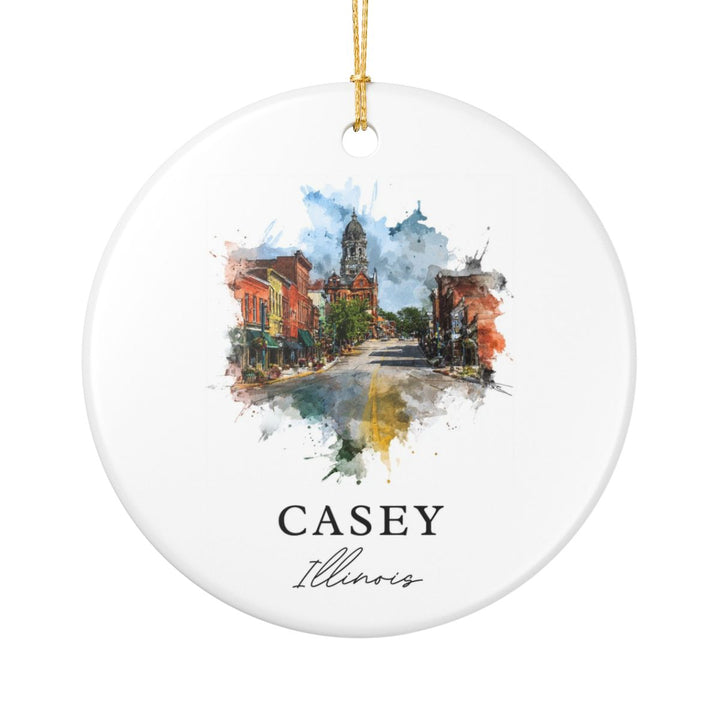 Casey Illinois Ornament: Unique Casey Souvenir, Casey Illinois Xmas Decor, and Authentic Casey Gift