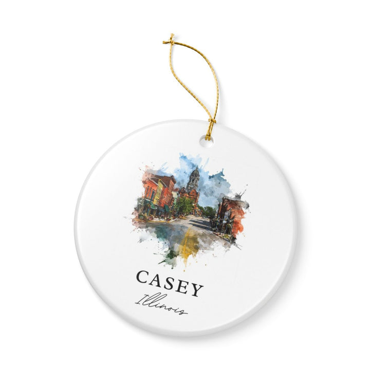 Casey Illinois Ornament: Unique Casey Souvenir, Casey Illinois Xmas Decor, and Authentic Casey Gift