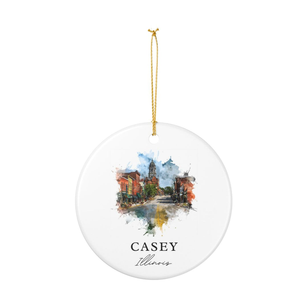 Casey Illinois Ornament: Unique Casey Souvenir, Casey Illinois Xmas Decor, and Authentic Casey Gift