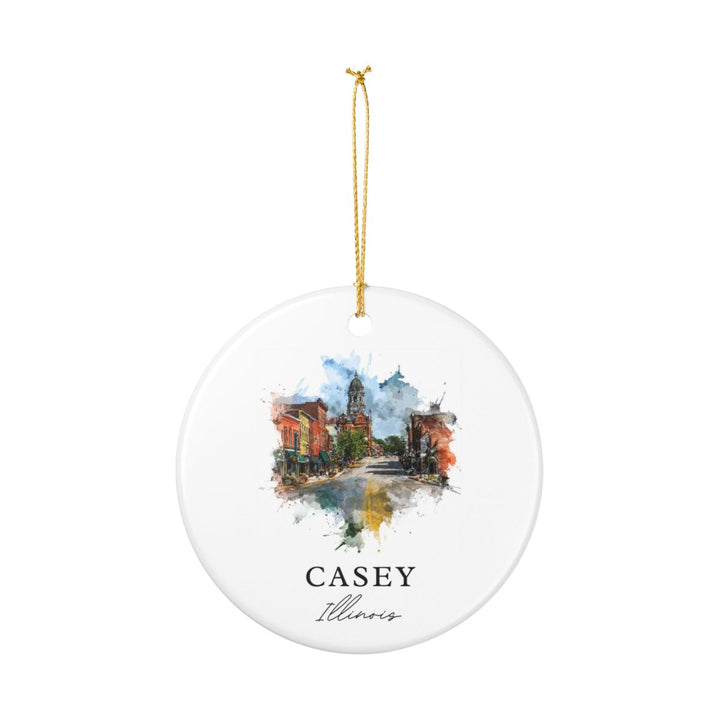 Casey Illinois Ornament: Unique Casey Souvenir, Casey Illinois Xmas Decor, and Authentic Casey Gift