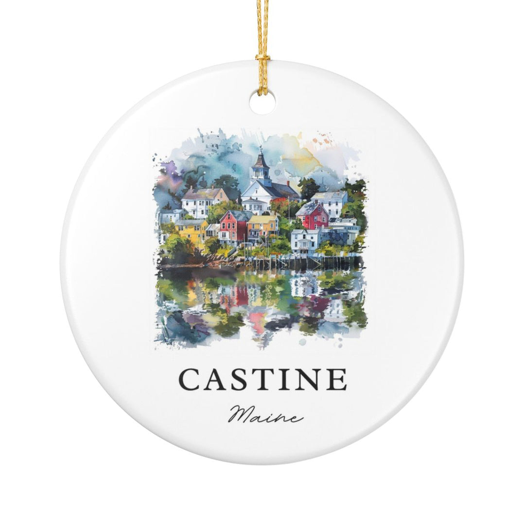 Castine Maine Ornament: Unique Castine Maine Souvenir, Castine Maine Xmas Decor, and Authentic Castine Maine Gift