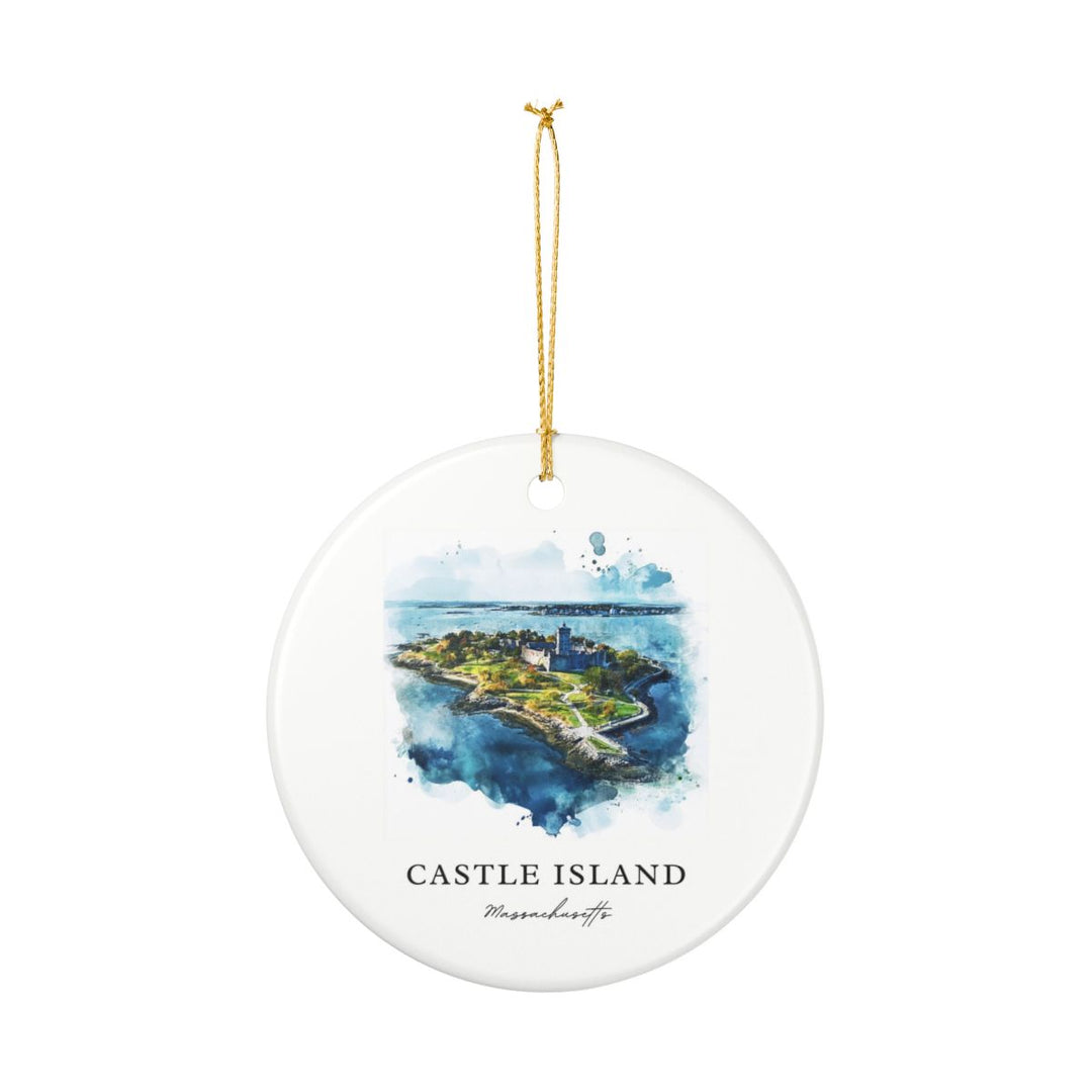 Castle Island Massachusetts Massachusetts Ornament: Unique Castle Island Massachusetts Souvenir, Castle Island Massachusetts Massachusetts Xmas Decor, and Authentic Castle Island Massachusetts Gift
