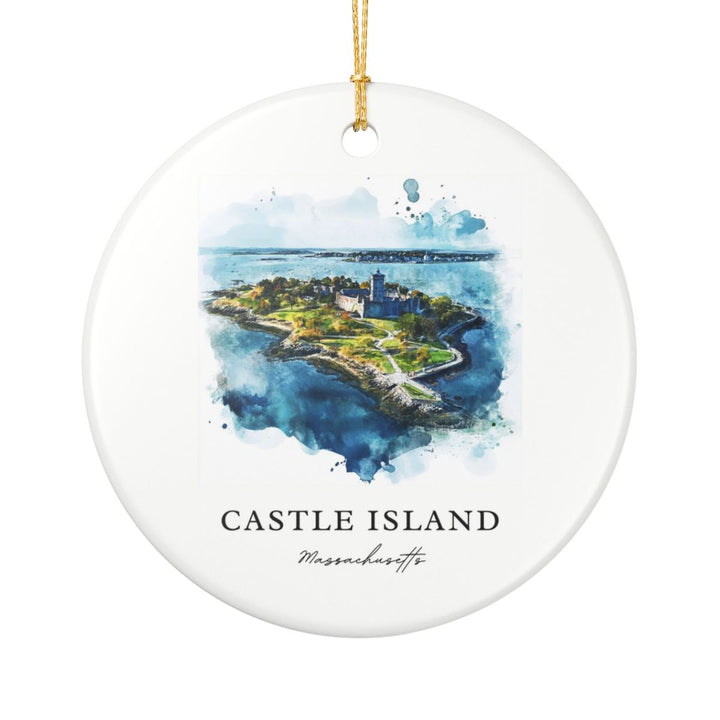 Castle Island Massachusetts Massachusetts Ornament: Unique Castle Island Massachusetts Souvenir, Castle Island Massachusetts Massachusetts Xmas Decor, and Authentic Castle Island Massachusetts Gift