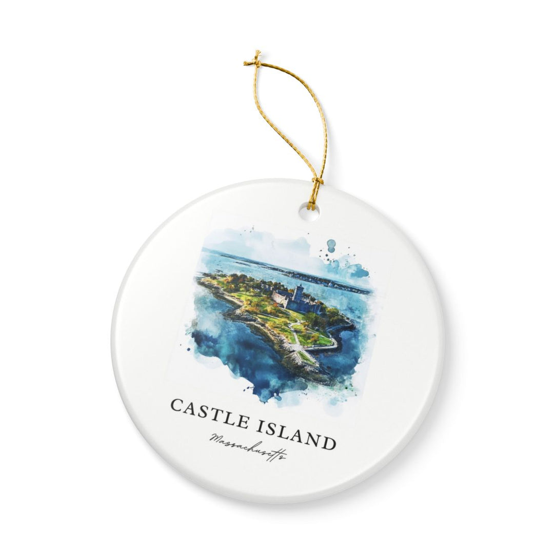 Castle Island Massachusetts Massachusetts Ornament: Unique Castle Island Massachusetts Souvenir, Castle Island Massachusetts Massachusetts Xmas Decor, and Authentic Castle Island Massachusetts Gift