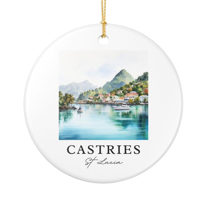 Castries St Lucia Ornament: Unique Castries St Lucia Souvenir, Castries St Lucia Xmas Decor, and Authentic Castries St Lucia Gift